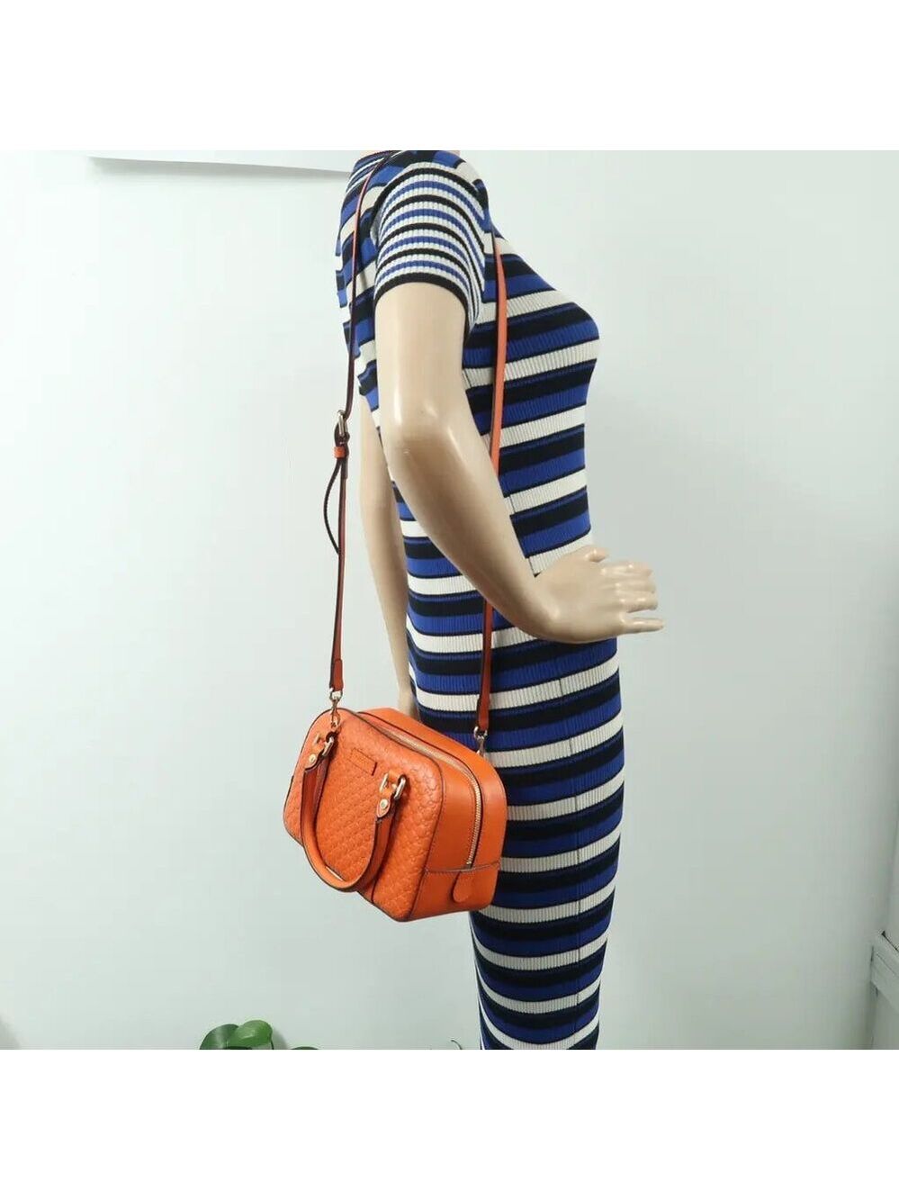 GUCCI Orange Leather Satchel 665-060525 - Picture 12 of 12